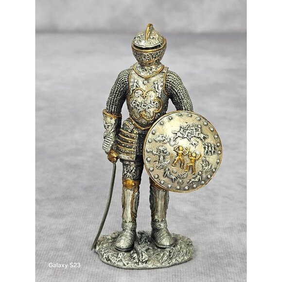 Rare Italy Veronese 2006 Pewter Warrior Knight Statue Figurine w/Sword Shield - Picture 16 of 16